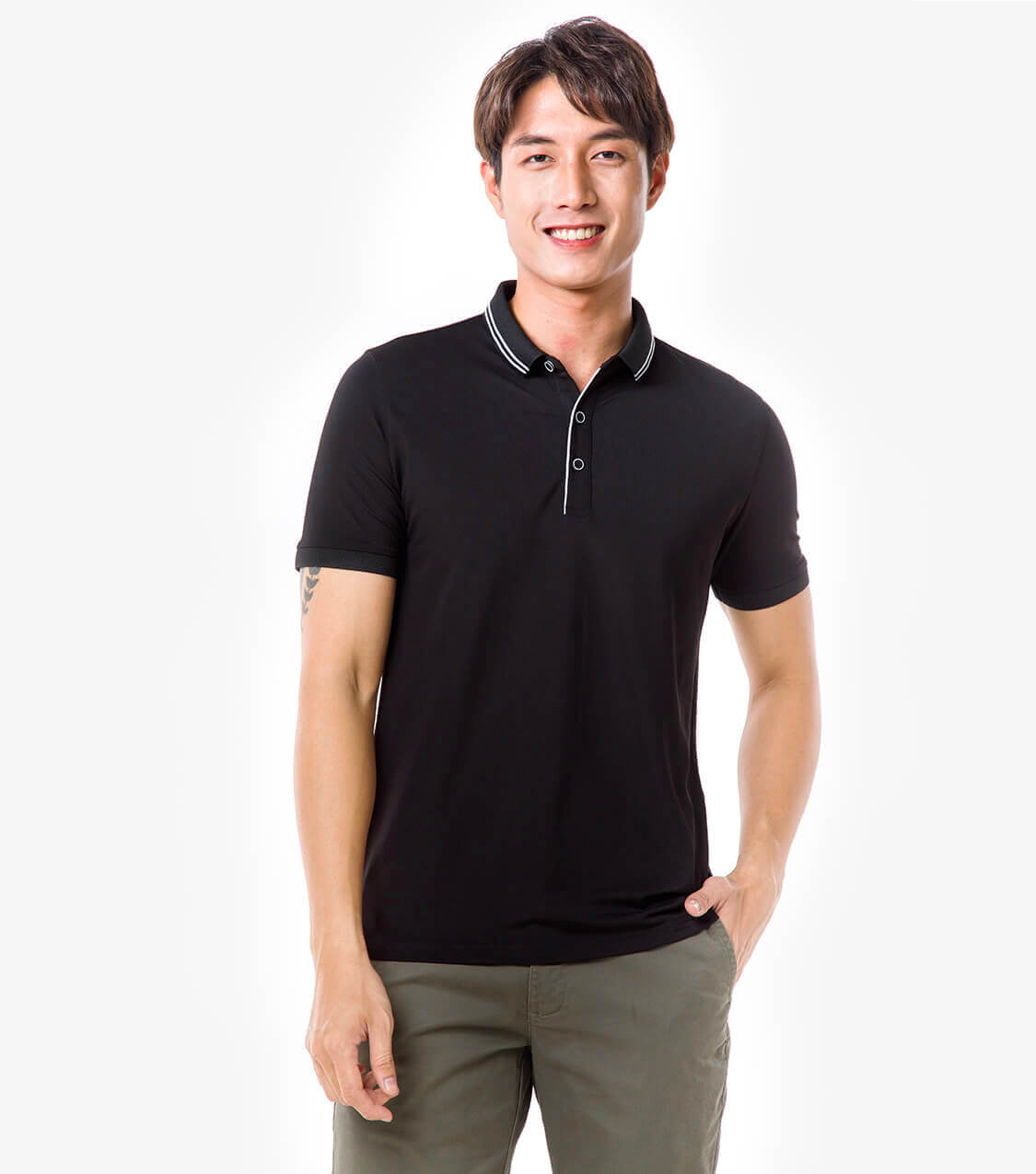 Áo Polo nam Coolmax chống nhăn hiệu quả - Trắng