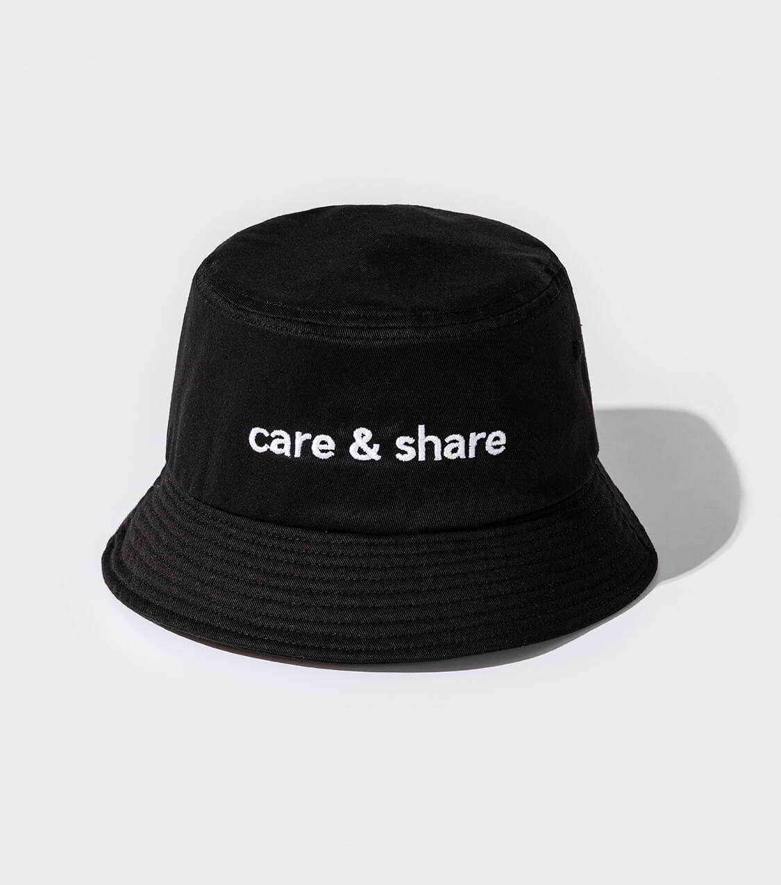 Mũ Bucket Hat thêu Care & Share Typo - Đen
